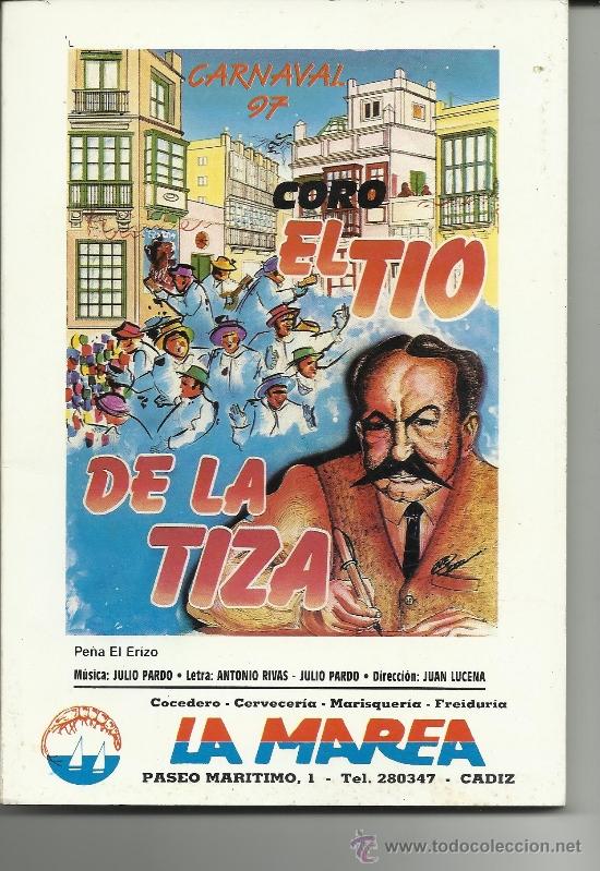 M&uacute;sica de colecci&oacute;n: carnaval de cadiz libreto coro el tio de la tiza 1997