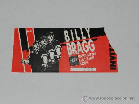 M&uacute;sica de colecci&oacute;n: (M-ALB3) ENTRADA BILLY BRAGG , STUDIO 54 - Foto 1