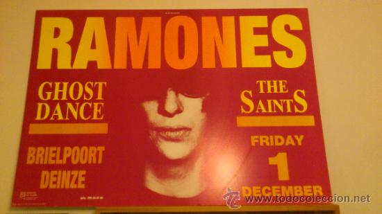 Musica di collezione: Poster gigante Cartel original concierto The Ramones The Saints Ghost dance