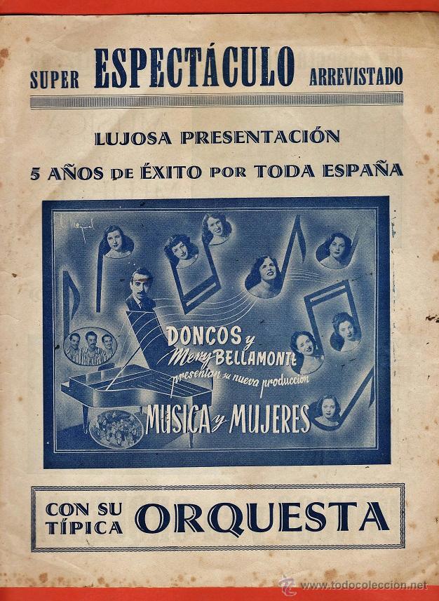 Musique de collection: programa - super espectaculo - musica y mujeres - doncos y mery bellamonte - a&ntilde;os 50 -