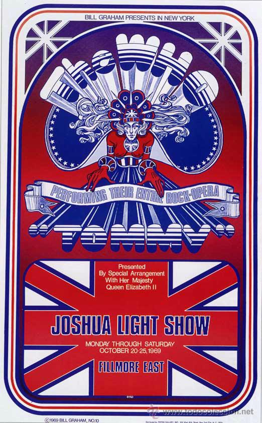M&uacute;sica de colecci&oacute;n: THE WHO / poster 40X30, tommy fillmore east 20-25 oct. 1969