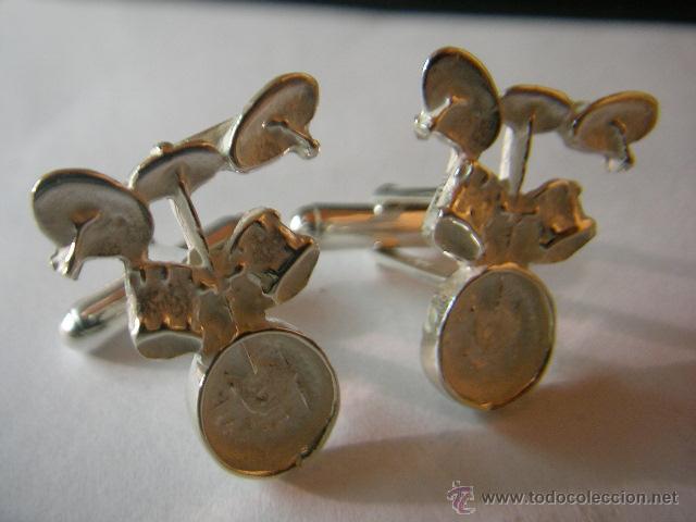 M&uacute;sica de colecci&oacute;n: gemelos bater&iacute;a en plata de ley con cierre americano