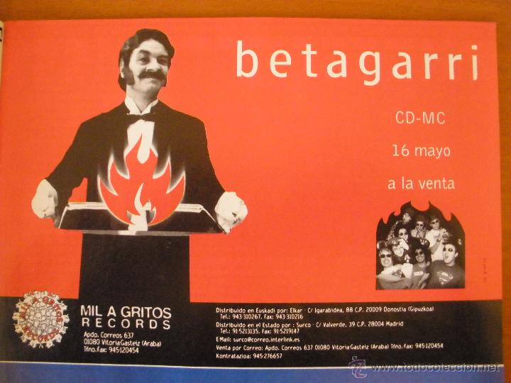 Musiksammlung: betagarri mil a gritos  1997 promo magazine advert