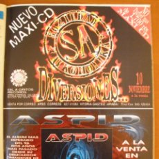 Música de colección: SOZIEDAD ALKOHOLIKA DIVERSIONES ASPID ENERGIA INTERIOR 1996 PROMO MAGAZINE ADVERT. Lote 42831988