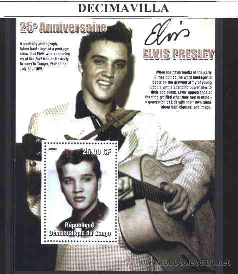 M&uacute;sica de colecci&oacute;n: PRMS187, CONGO, 2002, ELVIS PRESLEY, HOJA-BLOQUE 2