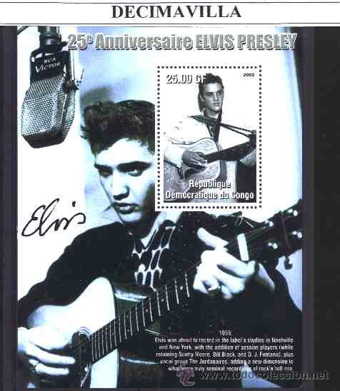 M&uacute;sica de colecci&oacute;n: PRMS191, CONGO, 2002, ELVIS PRESLEY, HOJA-BLOQUE 8