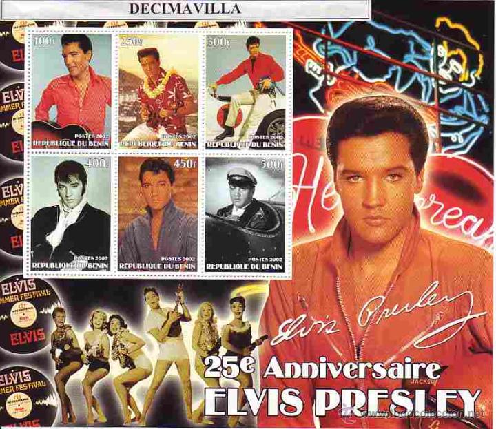 M&uacute;sica de colecci&oacute;n: PRMS385, BENIN, 2002, ELVIS PRESLEY, 6 VAL.