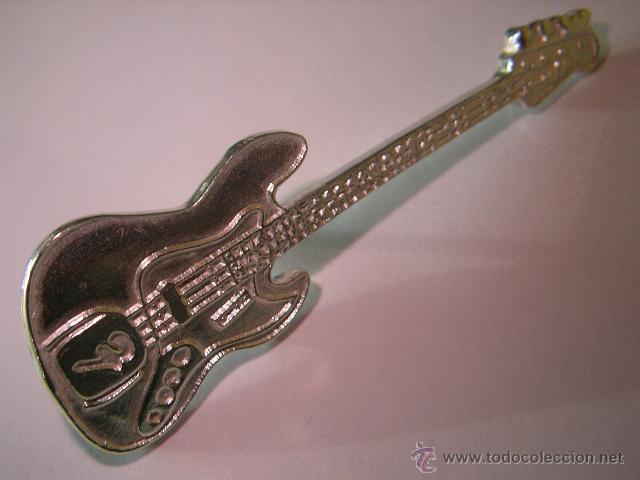 M&uacute;sica de colecci&oacute;n: pin guitarra en plata de ley maciza - 5cms - Foto 1