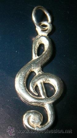 M&uacute;sica de colecci&oacute;n: colgante clave de sol en plata de ley - 3cms