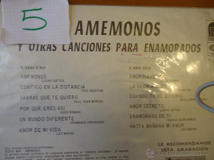M&uacute;sica de colecci&oacute;n: DISCO VINILO RARO - EMI CODISCOS SERIE INTERNACIONAL, AMEMONOS , ODEON - EDIT. COLOMBIA - Foto 6