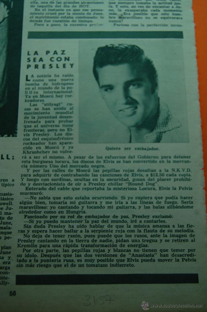 M&uacute;sica de colecci&oacute;n: ARTICULO REVISTA 1957 - ELVIS PRESLEY QUIERE SER EMBAJADOR - REVISTA DE CUBA 1PAG