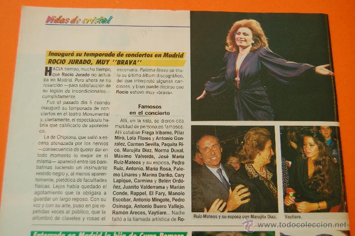 M&uacute;sica de colecci&oacute;n: RECORTE - 1986 - ROCIO JURADO MUY BRAVA EN MADRID RUIZ MATEOS - 1 PAGINA