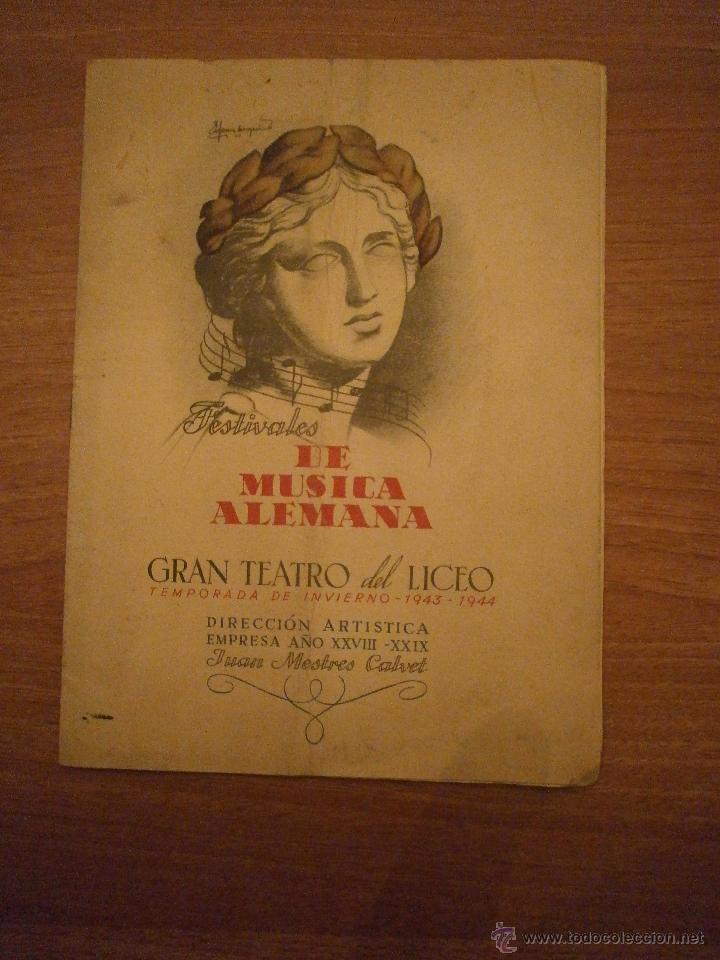 Musiksammlung: FESTIVALES DE MUSICA ALEMANA ... GRAN TEATRO DEL LICEO ---TEMPORADA DE INIERNO 1943--1944