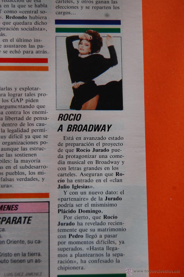 M&uacute;sica de colecci&oacute;n: ARTICULO/RECORTE 1986 - ROCIO JURADO A BROADWAY - JULIO IGLESIAS Y EL CORDOBES