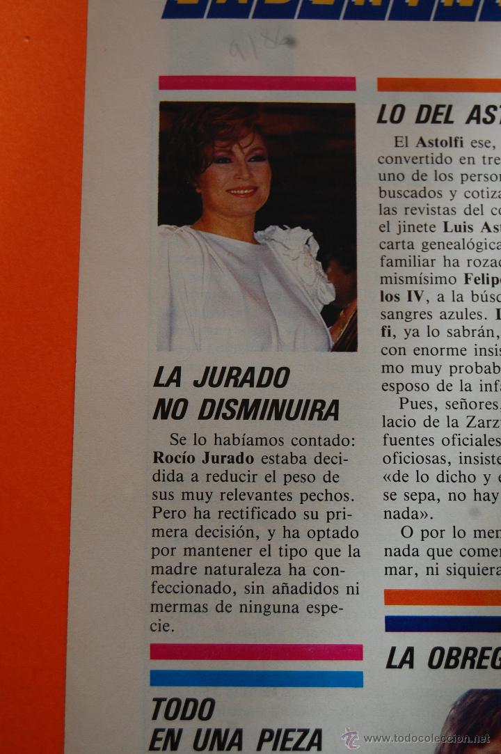 M&uacute;sica de colecci&oacute;n: ARTICULO/RECORTE 1986 - ROCIO JURADO NO DISMINUIRA SUS PECHOS
