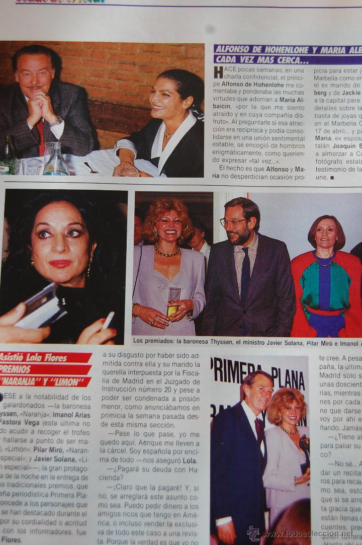 M&uacute;sica de colecci&oacute;n: ARTICULO/RECORTE 1987 - LOLA FLORES PREMIOS NARANJA Y LIMON