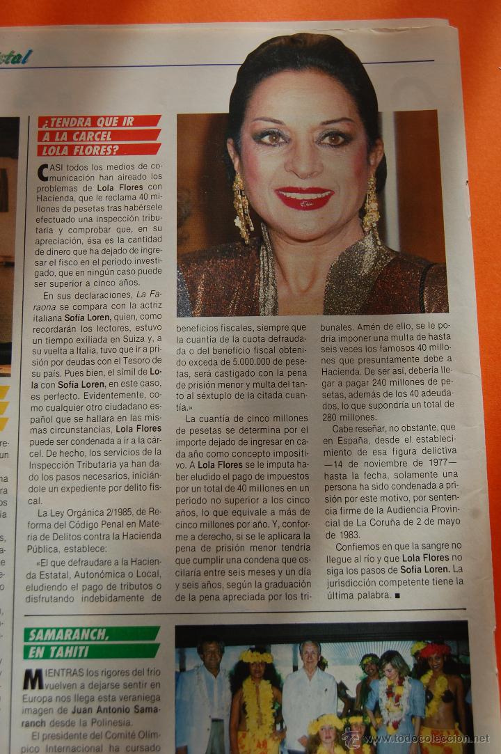 M&uacute;sica de colecci&oacute;n: RECORTE/ARTICULO 1987 - LOLA FLORES TENDRA QUE IR A LA CARCEL? - VERONICA MENGOD EL KIOSKO
