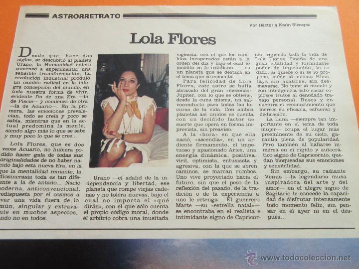 M&uacute;sica de colecci&oacute;n: RECORTE 1982 - LOLA FLORES  - 1 PAGINAS
