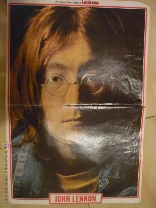 M&uacute;sica de colecci&oacute;n: poster central revista lecturas-musico john lennon