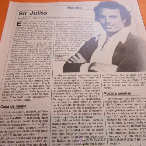 M&uacute;sica de colecci&oacute;n: ARTICULO 1981 - SIR JULITO JULIO IGLESIAS - MARILYN MONROE - 2 PAG