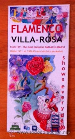 Musiksammlung: TABLAO FLAMENCO VILLA ROSA - MADRID - FOLLETO PUBLICITARIO TR&Iacute;PTICO