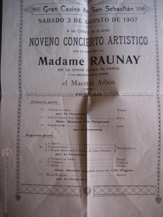 M&uacute;sica de colecci&oacute;n: Gran Casino de San Sebastian. 1907. Programa Noveno Concierto
