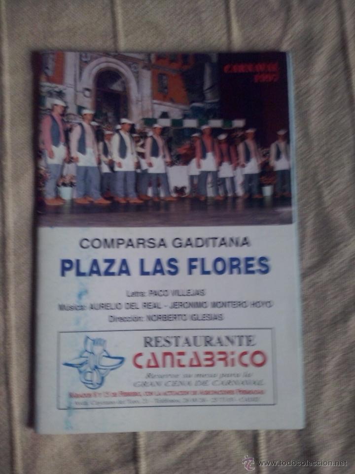 M&uacute;sica de colecci&oacute;n: carnaval de cadiz libreto comparsa plaza las flores 1997