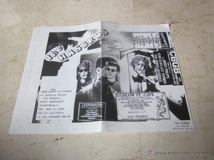 M&uacute;sica de colecci&oacute;n: HOJA PROMOCIONAL CONCIERTO DE THE HASBROS TELONEANDO A THEY MIGHT BE GIANTS Y OTROS