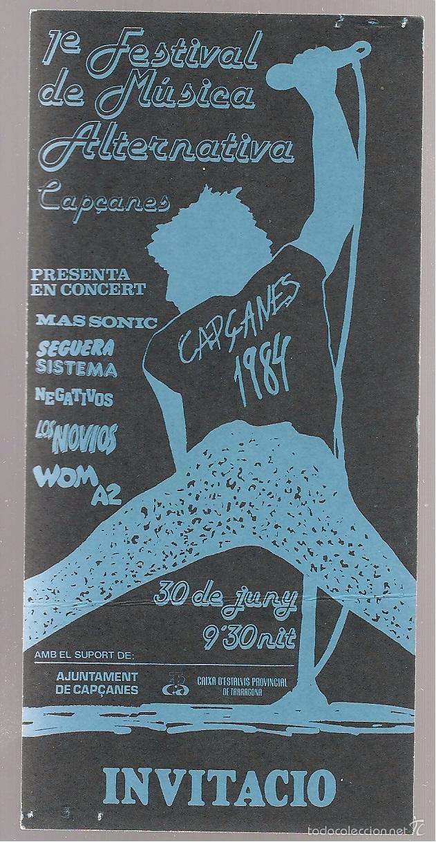 Musique de collection: INVITACI&Oacute;N ROCK CAP&Ccedil;ANES 1984 WOM! A2 / LOS NOVIOS / LOS NEGATIVOS / SISTEMA / SEGUERA / MAS SONIC