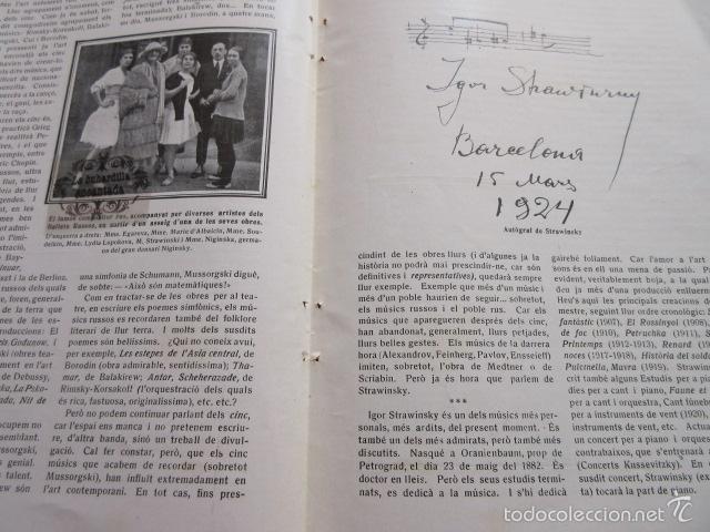 M&uacute;sica de colecci&oacute;n: ARTICULO 1924 - IGOR STRAWINSKY LICEO BARCELONA DA A CONOCER SU OBRA - 6 PAGINAS