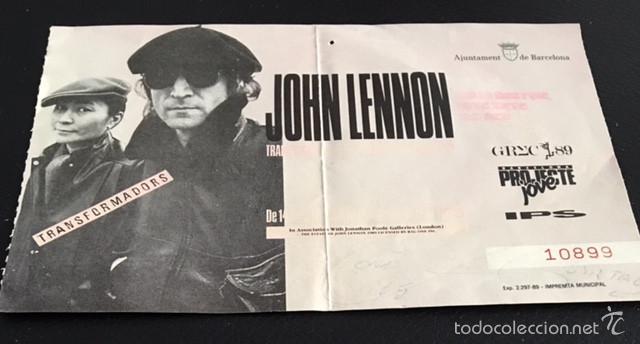 M&uacute;sica de colecci&oacute;n: entrada exposicion obra artistica de john lennon en barcelona transformadors en 1989 the beatles los