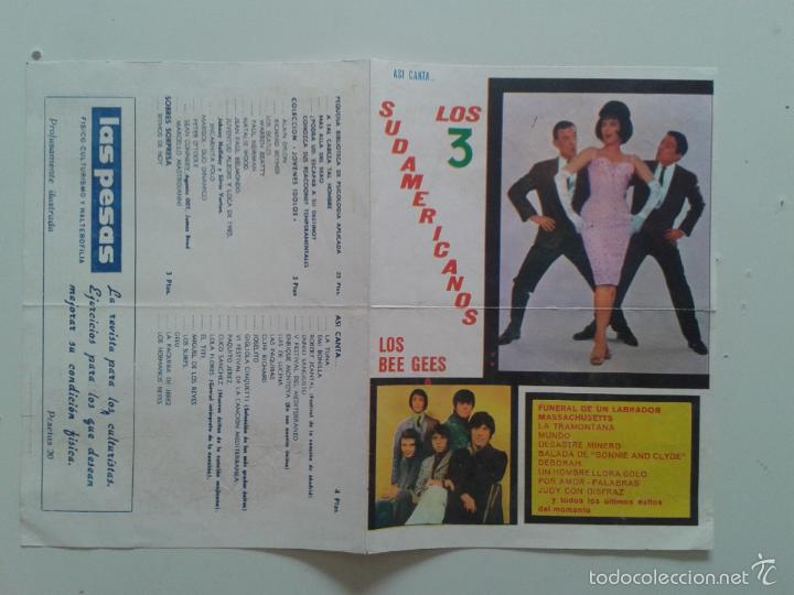M&uacute;sica de colecci&oacute;n: FOLLETO DE MANO ASI CANTA LOS 3 SUDAMERICANOS LOS BEE GEES