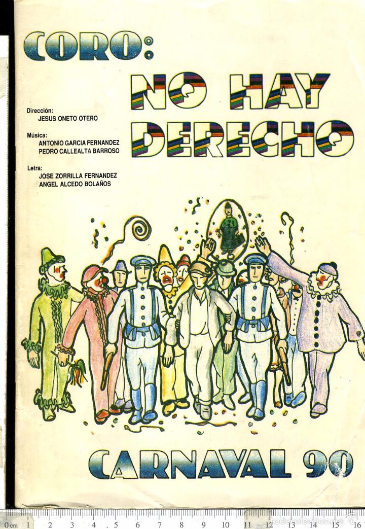 M&uacute;sica de cole&ccedil;&atilde;o: LIBRETO FOLLETO DE CARNAVAL. A&Ntilde;O 1990. coro no hay derecho