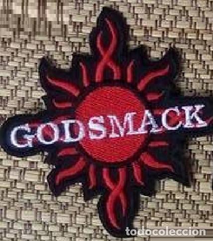 M&uacute;sica de cole&ccedil;&atilde;o: Parche bordado termoadhesivo. Godsmack. Heavy metal. 8 x 8 cm. Nuevo.