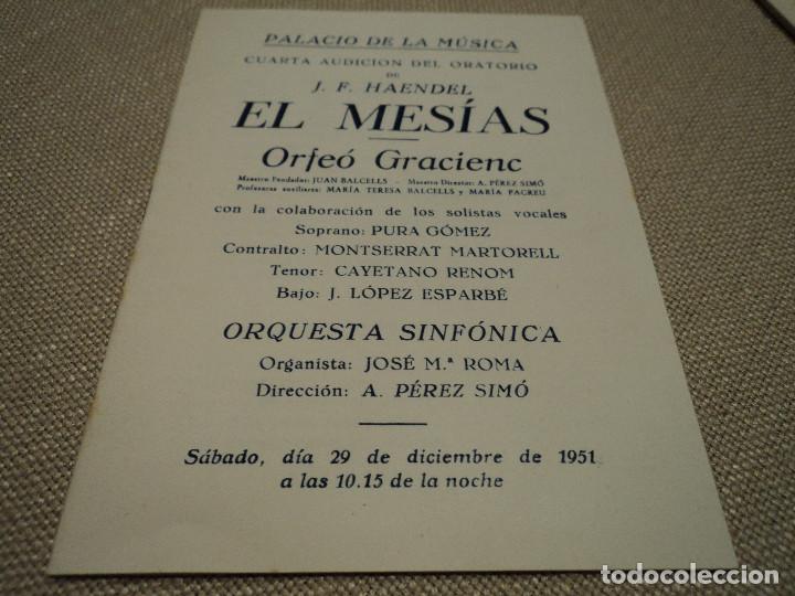 Musica di collezione: orfeo graciense en el palacio de la musica el mesias 1951 montserrat martorell, cayetano renom