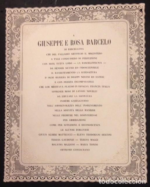 M&uacute;sica de colecci&oacute;n: GIUSEPPE E ROSA BARCELO DI BARCELONA PROGRAMA SIN FECHA MEDIADOS DEL XIX ORLA DE ENCAJE