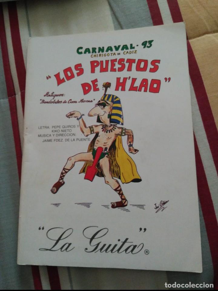 M&uacute;sica de colecci&oacute;n: carnaval de cadiz libreto chirigota los puestos de H'lao 1993
