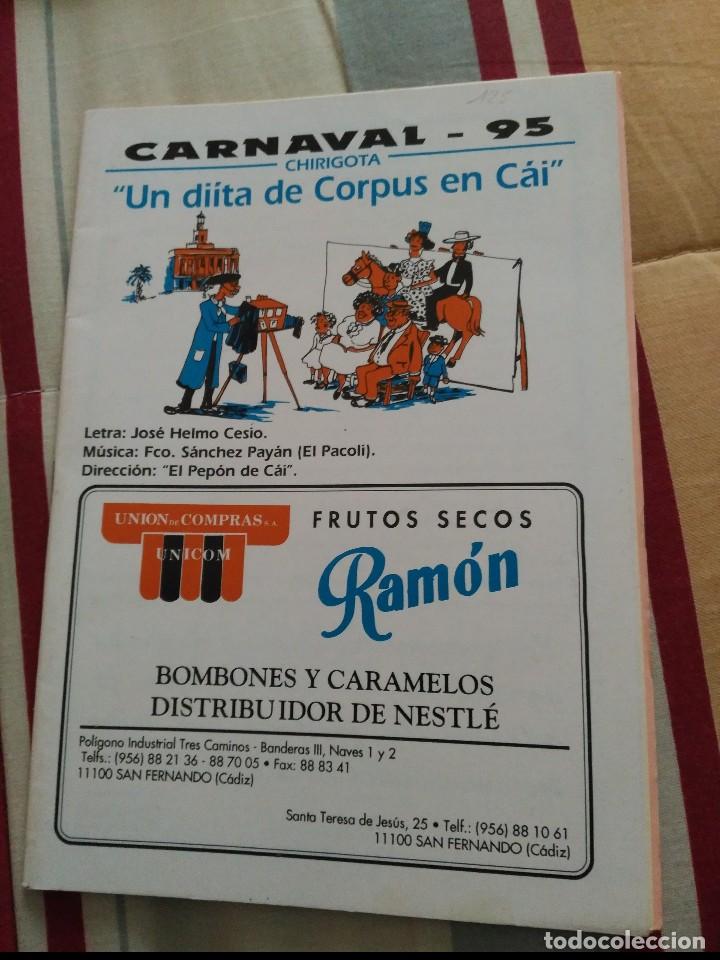 M&uacute;sica de colecci&oacute;n: carnaval de cadiz libreto chirigota un diita de corpus en cai 1995