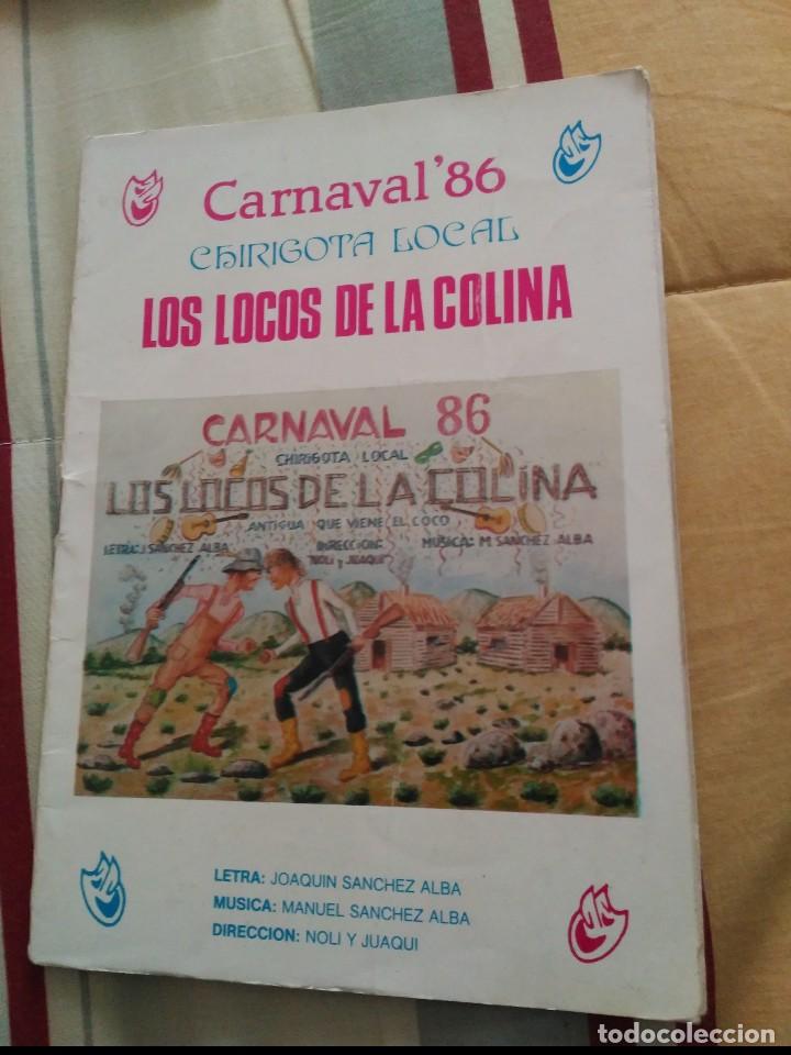 M&uacute;sica de colecci&oacute;n: carnaval de cadiz libreto chirigota los locos de la colina 1986