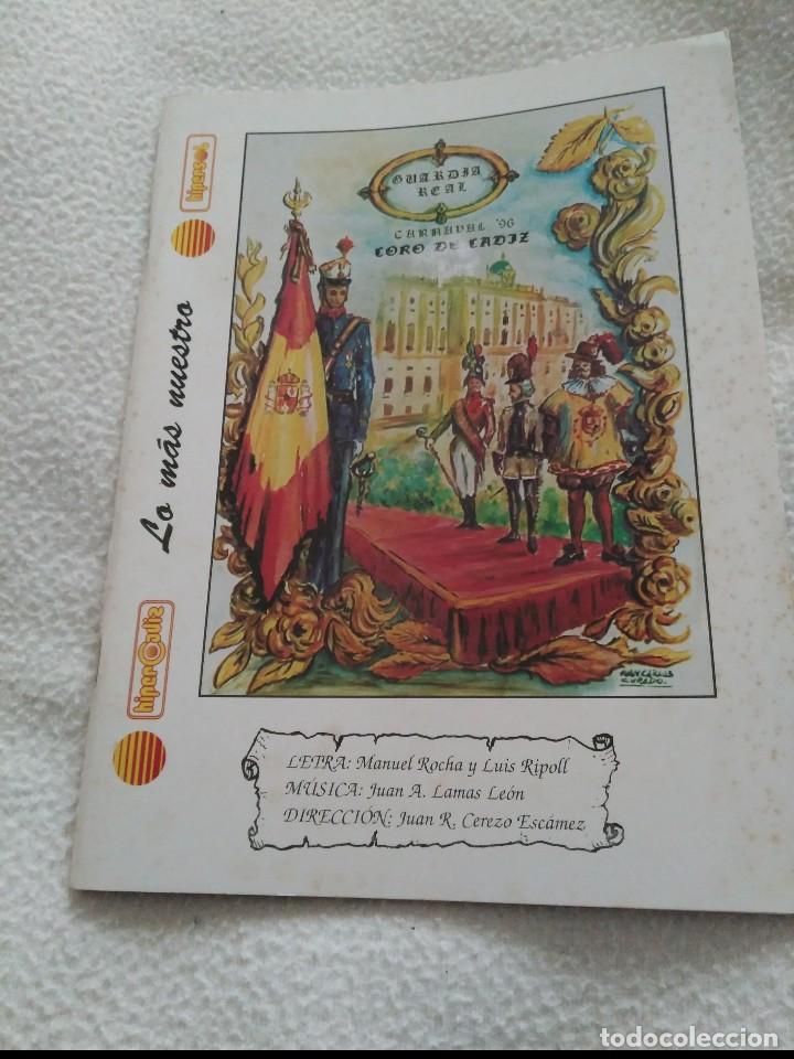 M&uacute;sica de colecci&oacute;n: carnaval de cadiz libreto coro  guardia real 1996