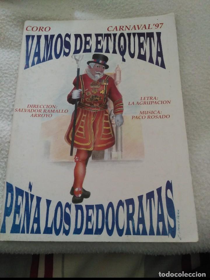 M&uacute;sica de colecci&oacute;n: carnaval de cadiz libreto coro vamos de etiqueta 1997