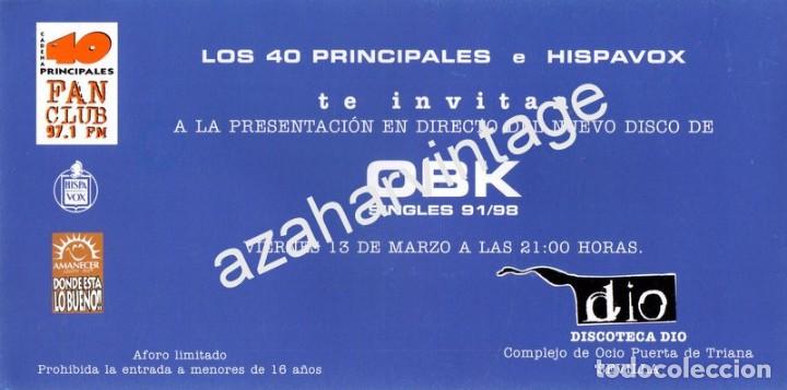 M&uacute;sica de colecci&oacute;n: SEVILLA, INVITACION PRESENTACION DISCO OBK - Foto 2