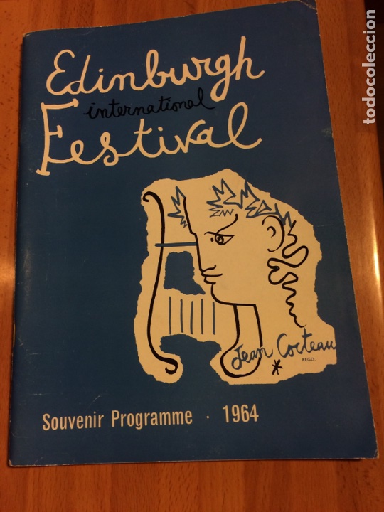 M&uacute;sica de colecci&oacute;n: Programa festival de Edimburgo.marlene dietrich.portada dise&ntilde;ada por jean cocteau.1964