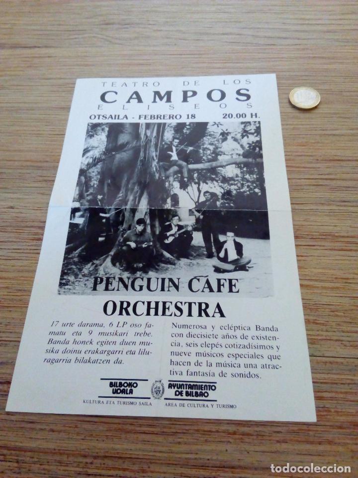 M&uacute;sica de colecci&oacute;n: FOLLETO ACTUACI&Oacute;N DE PENGUIN CAFE ORCHESTRA EN EL TEATRO DE LOS CAMPOS ELISEOS BILBAO VER IMAGENES