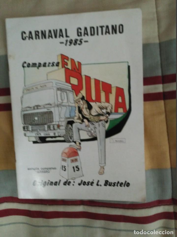 M&uacute;sica de colecci&oacute;n: libreto carnaval de cadiz comparsa en ruta 1985