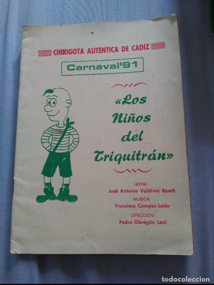 M&uacute;sica de colecci&oacute;n: libreto carnaval de cadiz chirigota los ni&ntilde;os del triquitran 1991