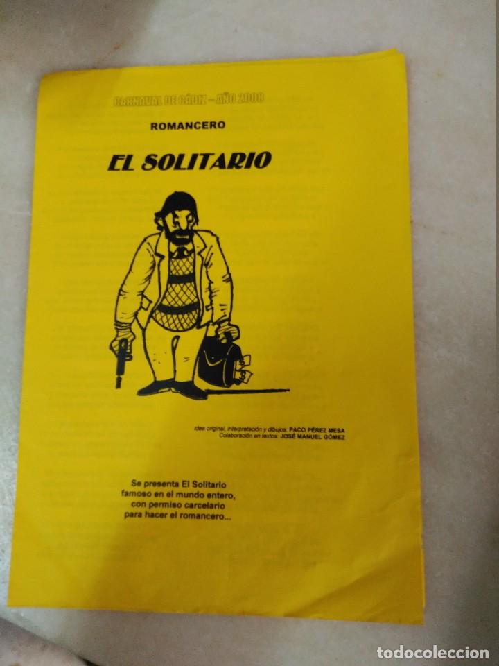 M&uacute;sica de colecci&oacute;n: libreto carnaval de cadiz romancero el solitario 2008