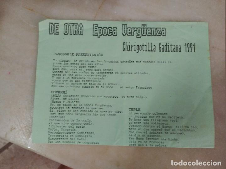 M&uacute;sica de colecci&oacute;n: carnaval de cadiz libreto hojilla chirigota  de otra poca verguenza 1991