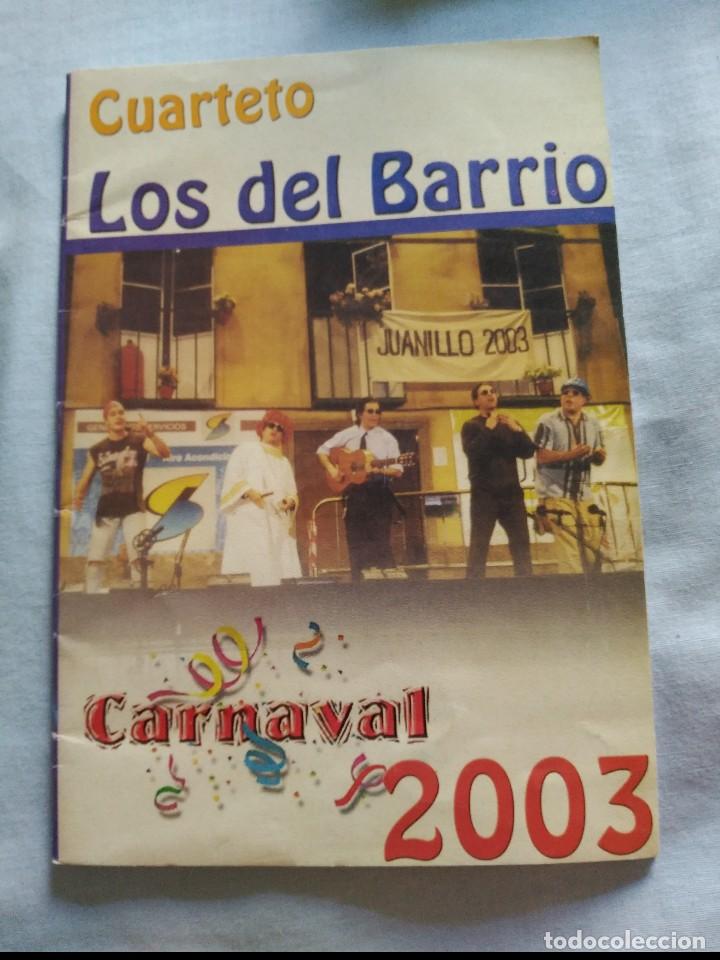 M&uacute;sica de colecci&oacute;n: carnaval de cadiz libreto cuarteto los del barrio 2003