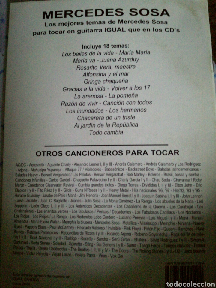 Mercedes sosa. para tocar y cantar con letras, - Vendido en Venta Directa -  97870834